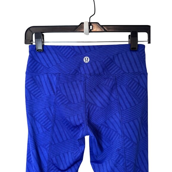Lululemon geometric pattern leggings blue women's size 4 - Picture 4 of 5
